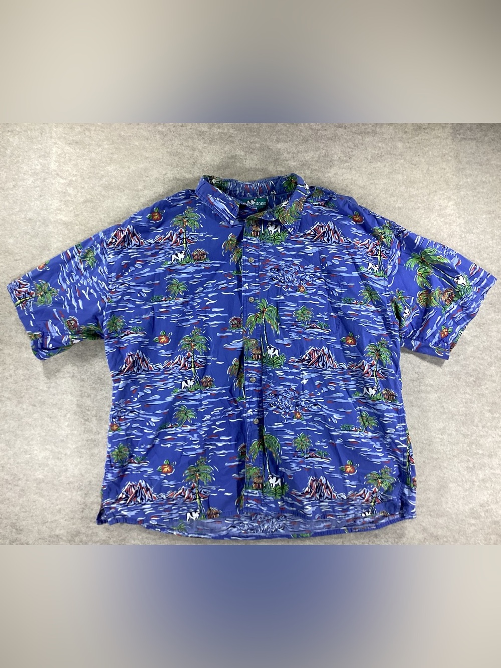 Big Dogs Blue Hawaiian Print Men's Shirt